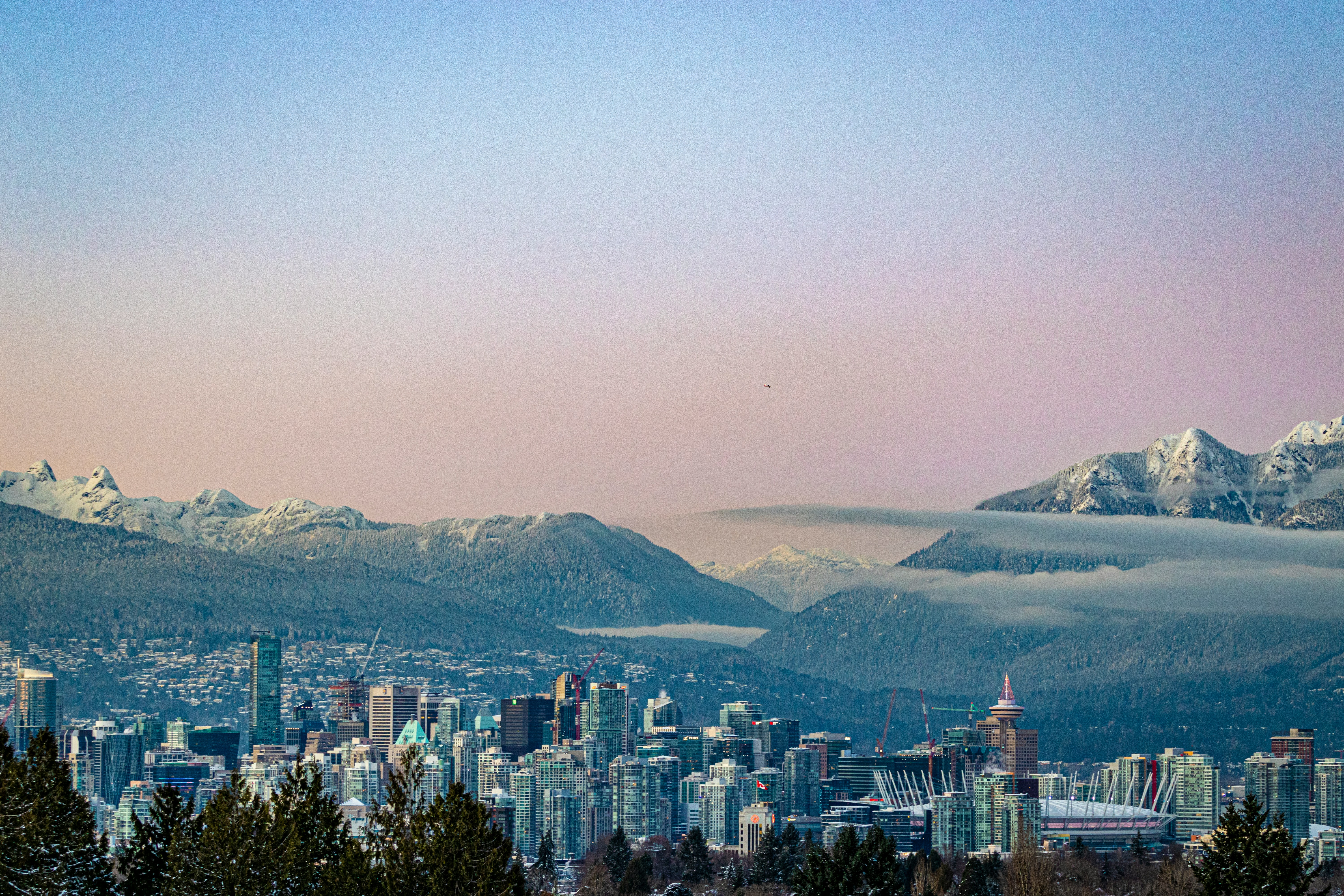 Vancouver skyline with mountains